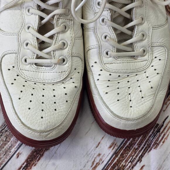 NIKE SF Air Force 1 AF 1 Mid Goddess of Victory White Maroon Leather shoes 8 1/2 main image 10